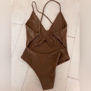 Mikoh one piece swimming wear. Never worn. Khaki brown